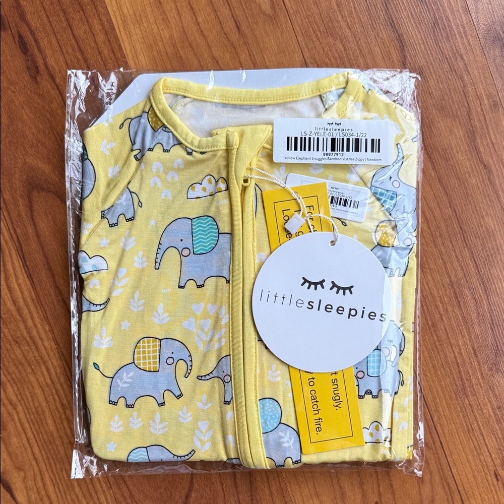 Little Sleepies Yellow Elephant Snuggles Zippy